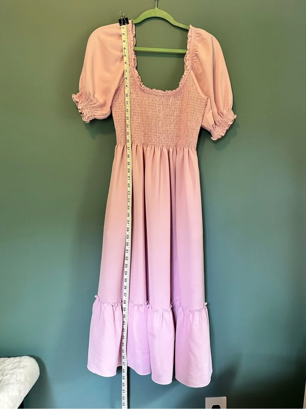 Hill House Home Louisa Nap Midi Dress Pink Smocked Puff Sleeve Size L - Picture 5 of 10